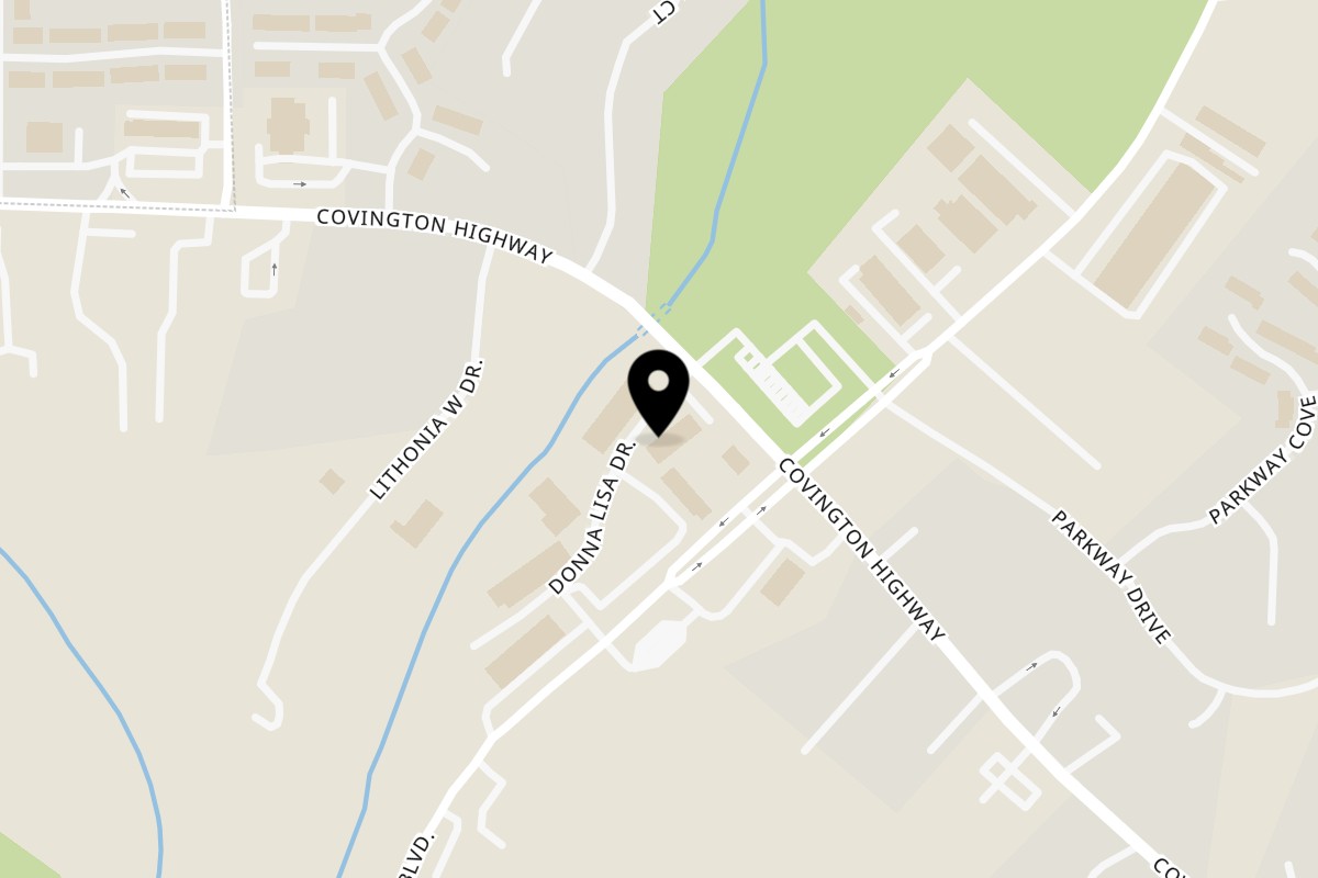 Map showing the location of Jamaica Sunset Eatings on 7173 Covington Hwy in Lithonia